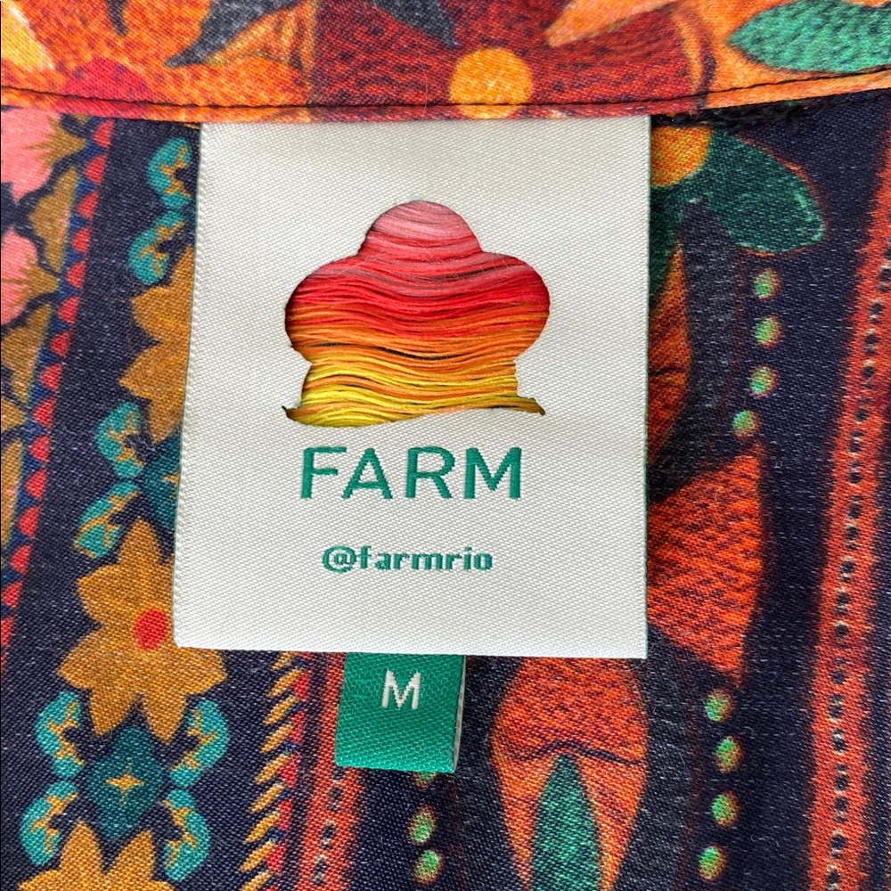 Farm Rio Multicolor Patterned Women's Top M - Picture 9 of 12